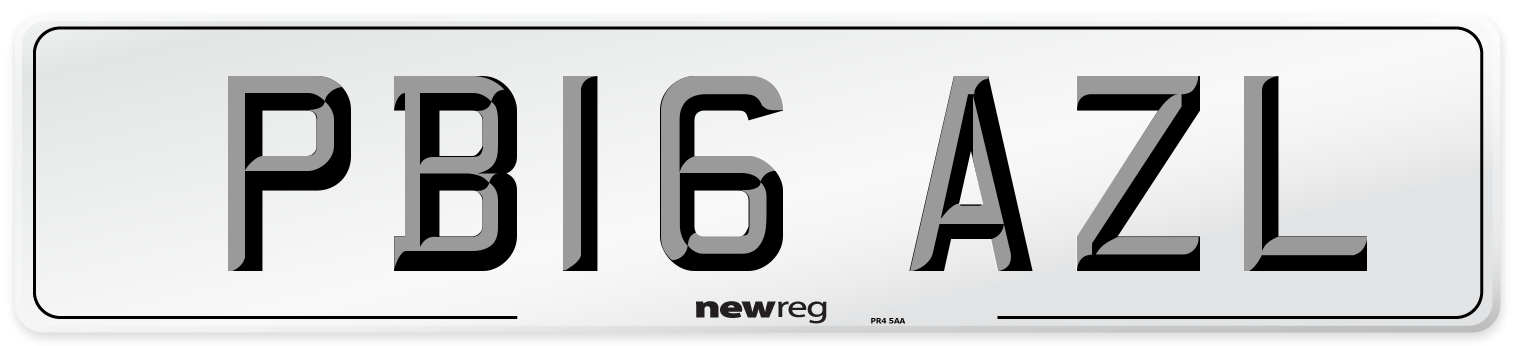 PB16 AZL Number Plate from New Reg
